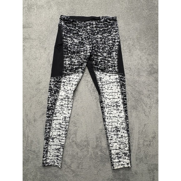 Champion Leggings‎ Womens Large Black White Digital Print Stretch Athletic Pants - Picture 1 of 7